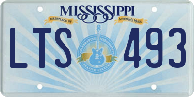 MS license plate LTS493