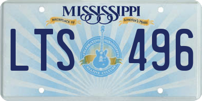 MS license plate LTS496