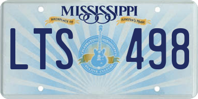 MS license plate LTS498