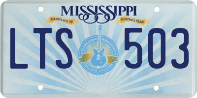 MS license plate LTS503