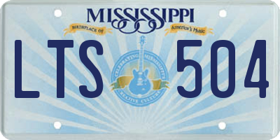 MS license plate LTS504