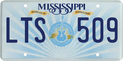 MS license plate LTS509