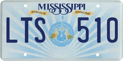 MS license plate LTS510