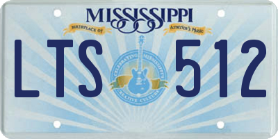 MS license plate LTS512