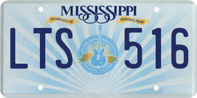 MS license plate LTS516