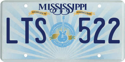 MS license plate LTS522