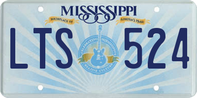 MS license plate LTS524