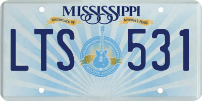 MS license plate LTS531