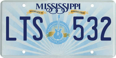 MS license plate LTS532