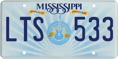MS license plate LTS533
