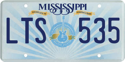 MS license plate LTS535