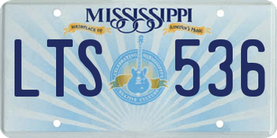 MS license plate LTS536