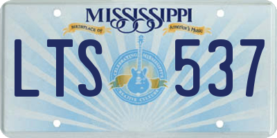 MS license plate LTS537
