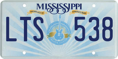 MS license plate LTS538