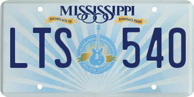 MS license plate LTS540