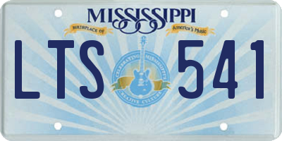 MS license plate LTS541