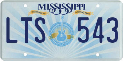 MS license plate LTS543