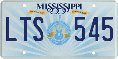 MS license plate LTS545