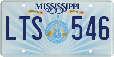 MS license plate LTS546