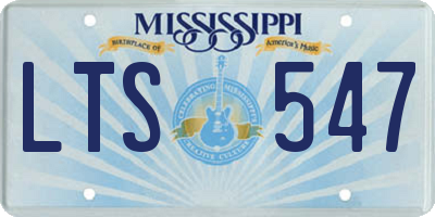 MS license plate LTS547
