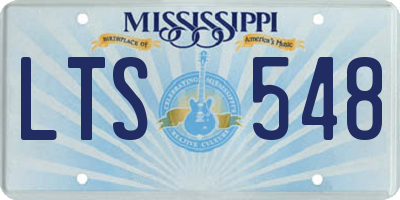 MS license plate LTS548