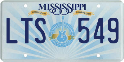 MS license plate LTS549