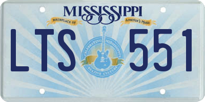 MS license plate LTS551