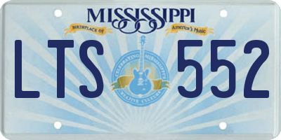 MS license plate LTS552
