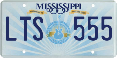 MS license plate LTS555