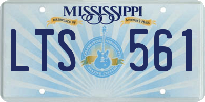 MS license plate LTS561