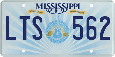 MS license plate LTS562