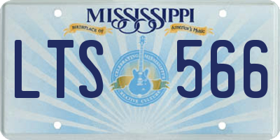 MS license plate LTS566
