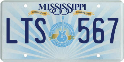MS license plate LTS567