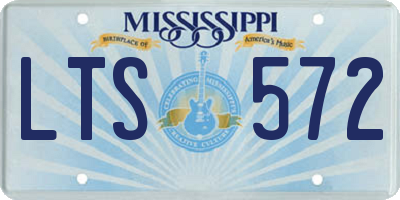 MS license plate LTS572