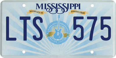 MS license plate LTS575