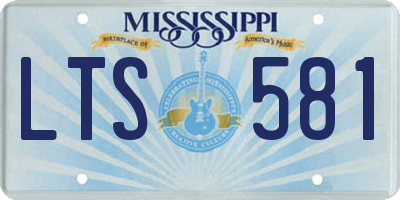 MS license plate LTS581