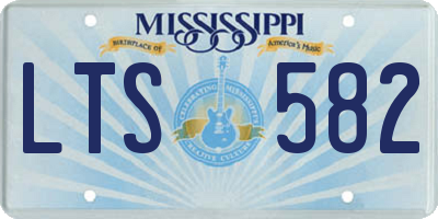 MS license plate LTS582