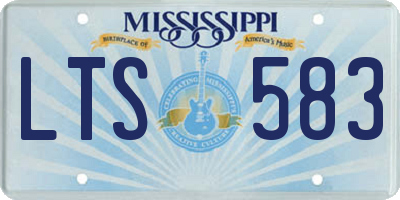 MS license plate LTS583