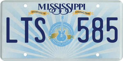 MS license plate LTS585