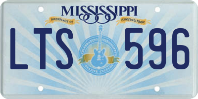 MS license plate LTS596