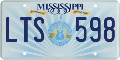 MS license plate LTS598