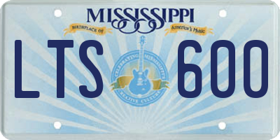 MS license plate LTS600