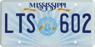 MS license plate LTS602