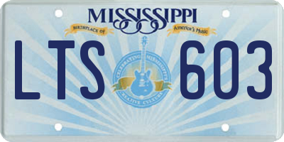 MS license plate LTS603