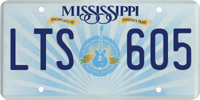 MS license plate LTS605