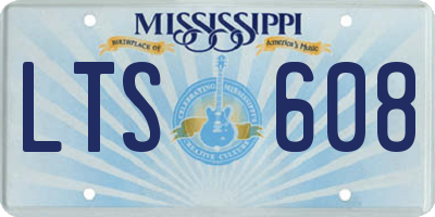 MS license plate LTS608