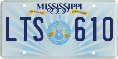 MS license plate LTS610