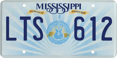 MS license plate LTS612