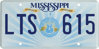 MS license plate LTS615