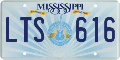 MS license plate LTS616